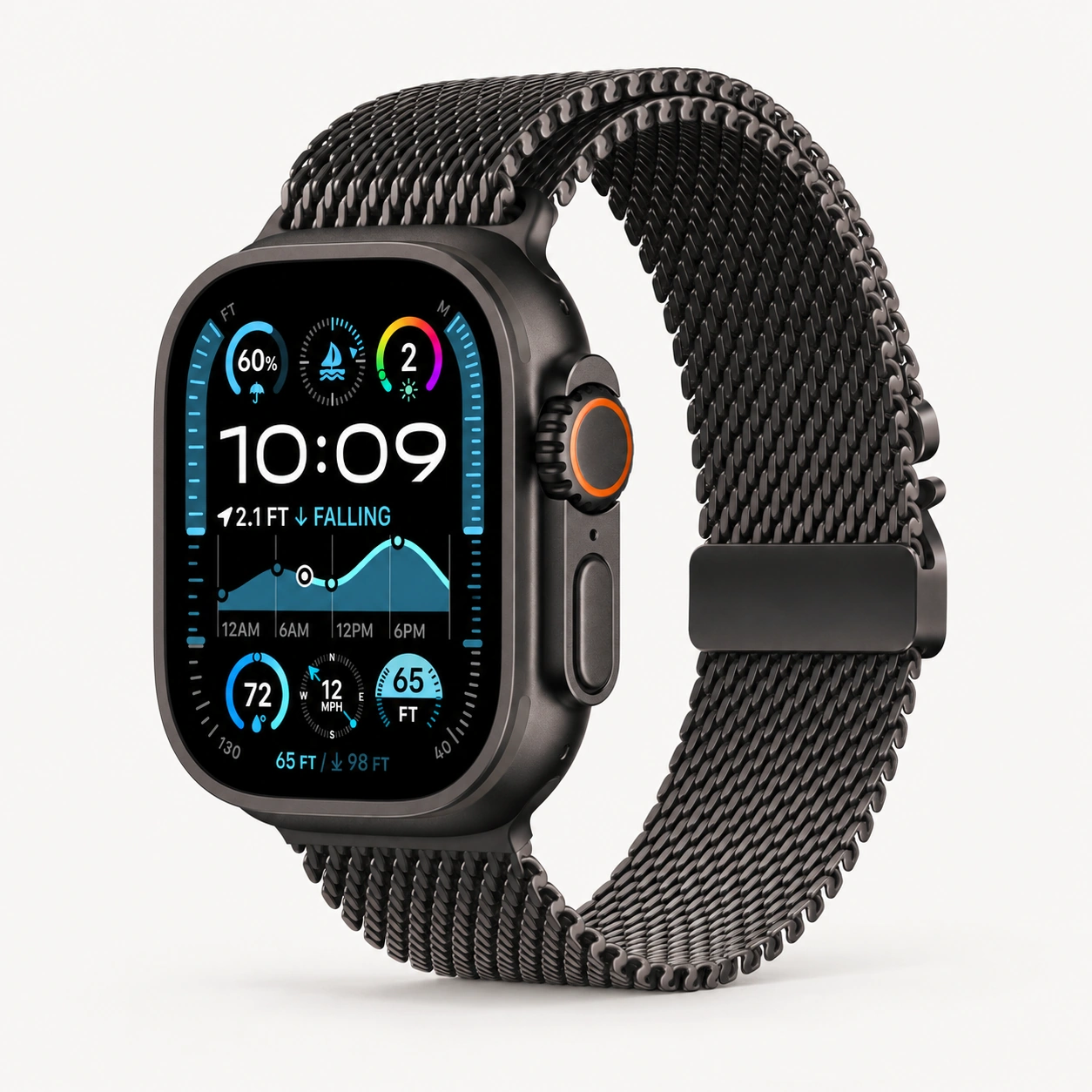 Apple Watch Ultra 2 (2024) — Black — Корпус 49 мм — Ремешок Milanese Loop — Цвет ремешка Black
