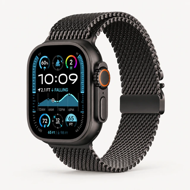 Apple Watch Ultra 2 (2024) — Black — Корпус 49 мм — Ремешок Milanese Loop — Цвет ремешка Black